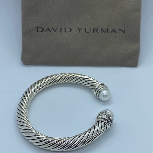 David Yurman 7mm Crossover Pearl Diamond Bracelet - Picture 4 of 5